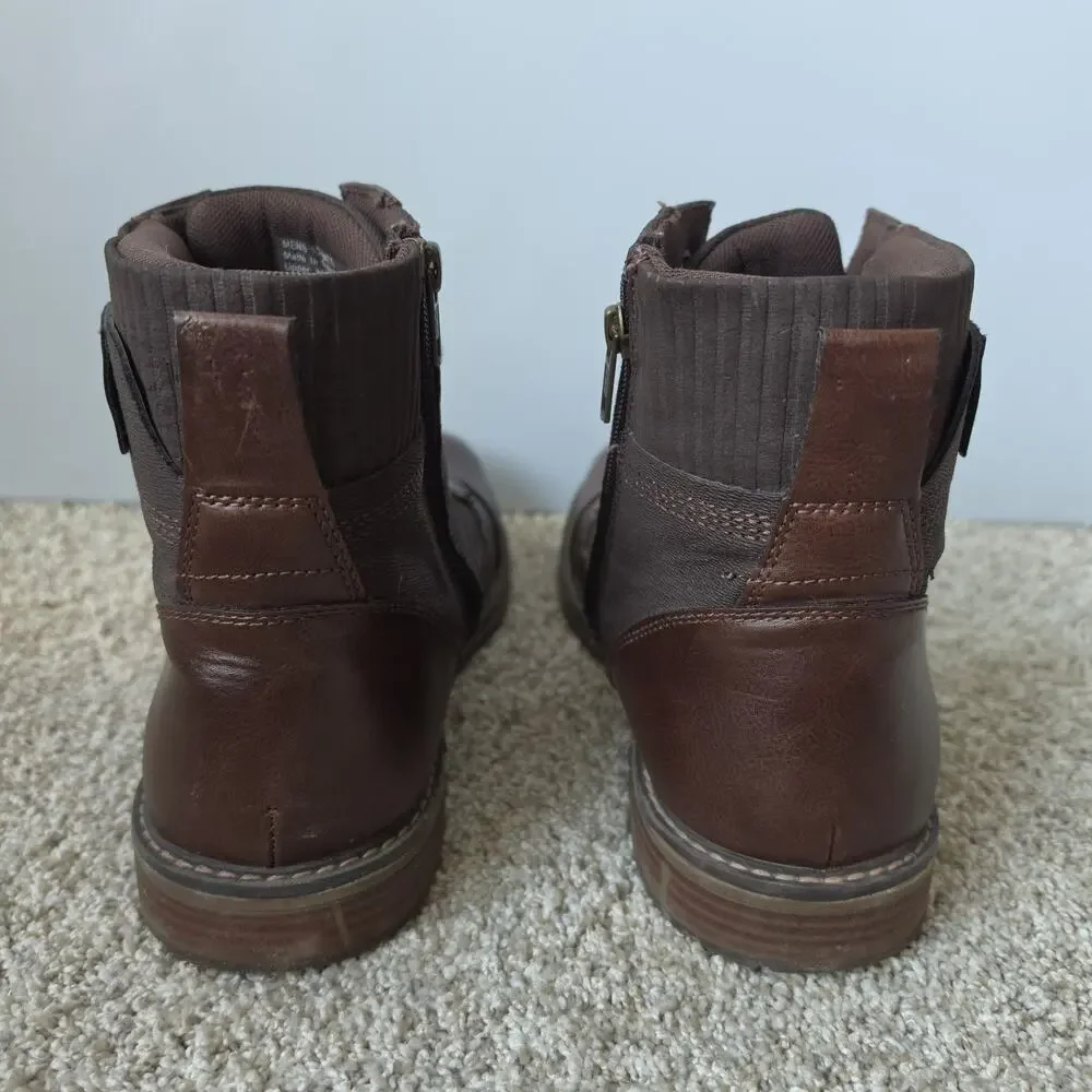 Sonoma Ortholite Eco Dress Boots Mens Brown Faux Leather Size 13 M